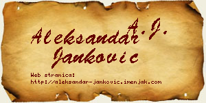 Aleksandar Janković vizit kartica